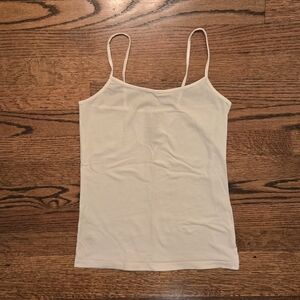 Time and Tru White Camisole Tank Top Scoop Neck Women XS Cotton Spaghetti strap